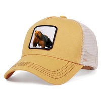 Gorra de Béisbol de Animales Estilo Camionero con Malla Bordada y Protección Solar, Diseño de Pantera Negra, Gallo y Lobo, Popular en Europa y América