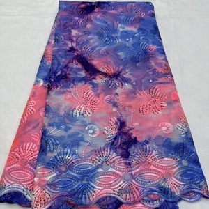 Personnalisé pas cher Chine prix d'usine tissu suisse dentelle robes de mariée robes de mariée <span class=keywords><strong>cravate</strong></span>-teint coton broderie forage à chaud - Product Image 5