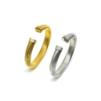 2025 nouveau 8/12/16mm serpent os chaîne bracelets zircone extensible Non décoloration 18k plaqué or acier Flexible ouvert bracelets pour les femmes