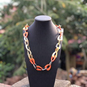 Collar de Cuerda con Cuentas de Cuerno de Búfalo Genuino Hecho a Mano por MN EXPORTS, Joyería Tribal Étnica de Moda, Modelo MNE-1492 - Product Image 1