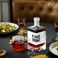 Vente en gros de bouteilles en verre de 500 ml de qualité supérieure, fond épais, pour les spiritueux haut de gamme comme le whisky, la vodka, le rhum, la tequila