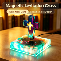 Lámpara Decorativa de Levitación Magnética con Base de Cielo Estrellado Brillante, Rotación Estable, Luz Flotante para Dormitorio u Oficina