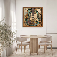 Puzzle de guitare steampunk en bois à 1000 pièces, kit de modélisme artisanal, décoration de bureau, cadeau