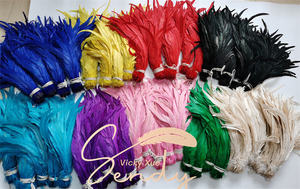 16-18 "ريش الديك الطويل Pluma De Gallo Blanco ريش ذيل Coque للحرف اليدوية ، والكرنفالات ، والأزياء غطاء الرأس Samba - Product Image 5