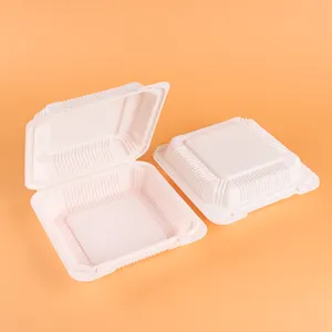 Scatola Manufact a conchiglia a basso impatto contenitore per alimenti monouso in plastica scatola per pranzo in pp scatola per hamburger kraft