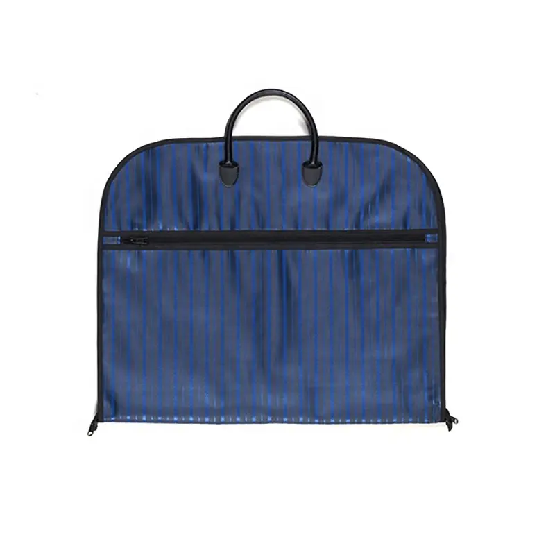 फ़ैक्टरी अच्छी गुणवत्ता वाले परिधान कवर पैकेजिंग बैग स्ट्राइप ऑक्सफ़ोर्ड क्लॉथ अनुकूलित सूट बैग