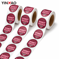 Individuelle Bäckerei-Logo-Rollenaufkleber Wasserfeste Lebensmittelverpackungsetiketten Kundenspezifisch Bedruckt für Keks-Cupcake-Donut-Boxen Siegelaufkleber