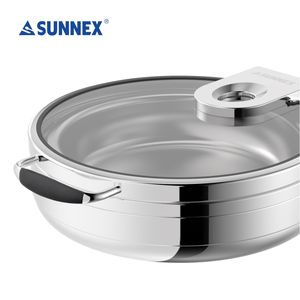 Sunnex Élégant Rond 36CM Réchaud 304 Acier Inoxydable Hôtel Buffet Chauffe-Plats 6.8L Service Alimentaire Buffetware - Product Image 3
