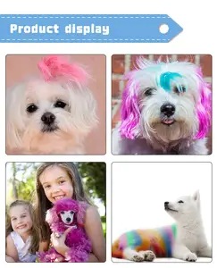 KHY Hot Sale Free Sample Portable DIY Washable Non-toxic For Pet Dog Cat Products Supplies Hair Chalk Dye Painting Comb