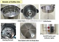 Borne à café électrique en acier inoxydable à Double paroi, 55 tasses, équipement de restauration, avec certification CE CB