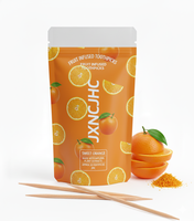 Cure-dents à la menthe verte en gros avec arôme de bois personnalisé, infusion aromatique à la cannelle, aide à arrêter de fumer, boîte à fruits avec fermeture éclair