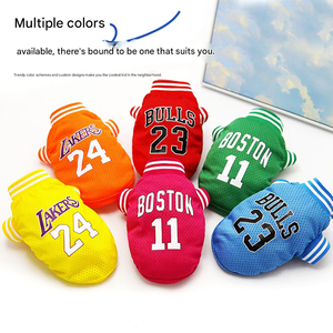 Camisetas de poliéster de los <span class=keywords><strong>Lakers</strong></span> para perros grandes y medianos, cómodas, transpirables, con estampado, para verano y primavera - Product Image 5