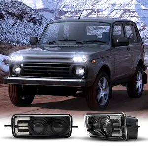Factory wholesale FRONT FOG LIGHT LED FOG LAMPS WITH WHITE DRL YELLOW TURN SIGNAL LIGHT FOR LADA NIVA 4x4 URBA 1995-2021