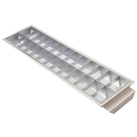 Plafonnier LED encastré moderne en fer pour intérieur, avec grille, 300x1200mm/600x600mm, tube réflecteur T5/T8