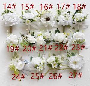 Toptan gelinlik damat düğün balo parti olay yapay çiçek beyaz serisi broş omuz çiçek bilek çiçek korsage - Product Image 3