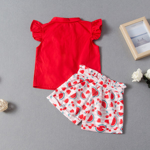 Kids Summer Collection Clothing Sets Baby Girls <b>Sexy</b> Short Hot Organic Pants Suit of China - Product Image 2