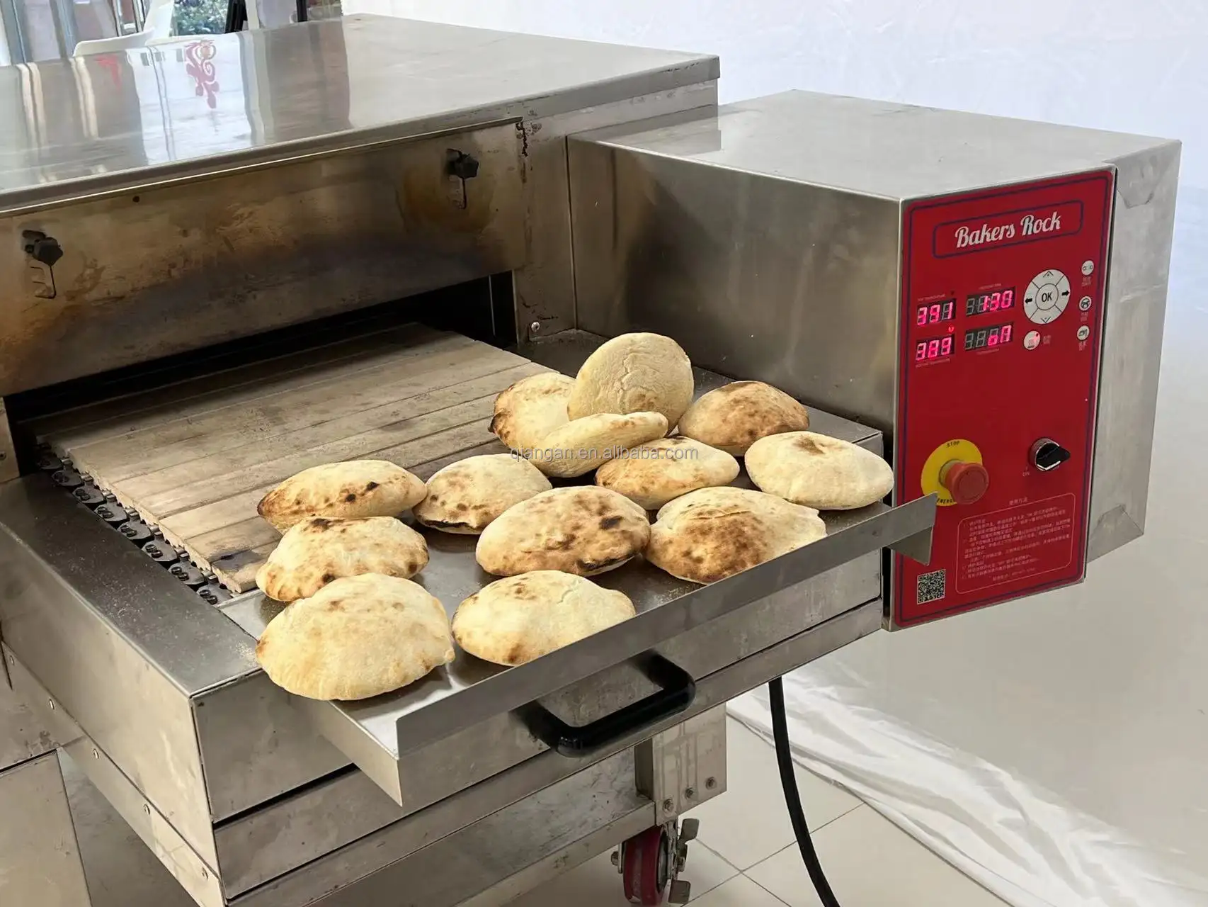 kommerzieller elektrischer pita-brot-stein-förderofen für bäckerei und pizzeria