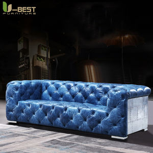 गुणवत्ता लक्जरी सोफे विंटेज औद्योगिक रेट्रो एविएटर सोफा सिगार लाउंज वैयक्तिकरण पब क्लब स्टूडियो फर्नीचर सैलून डी विलाई - Product Image 3