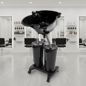 <span class=keywords><strong>Bac</strong></span> à <span class=keywords><strong>shampoing</strong></span> mobile en plastique réglable en hauteur, pratique pour les salons de coiffure et l'usage domestique - Origine Chine - Product Image 1