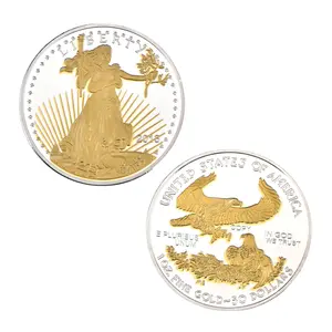 Статуя Свободы логотип Золотая монета коллекция металлические изделия Монета нам счастливый Сувенир Монета