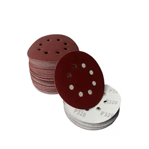 Üretici yuvarlak garnet disk zımpara 5 inç 125mm 8 delikli kum kağıt aşındırıcı