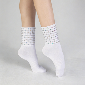 2 Glitter Diamonte Irish Dance Socken – Ultra Low - Product Image 1