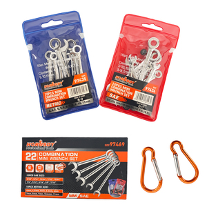 Ensemble de 20 <span class=keywords><strong>mini</strong></span>-clés, clés combinées métriques et SAE fines avec extrémité en boîte et extrémité ouverte, jeu de clés à douille en acier au carbone - Product Image 4