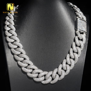 Precio barato Hip Hop joyería de moda cadenas de eslabones cubanos gruesos 25mm latón Cubic Zirconia collares 18K chapado en oro para raperos - Product Image 1