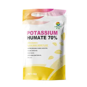 Alta Qualidade Fertilizante Orgânico Solúvel Em Água Humic Ácido Potássio Humate Micronutriente Flake Humate com até 70% de Conteúdo