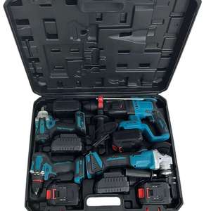 MM MMJ-SJT5 4-in-1 Akku-Werkzeugset mit Hartschalenkoffer Enthält Akkuschrauber Winkelschleifer Bohrhammer - Product Image 3