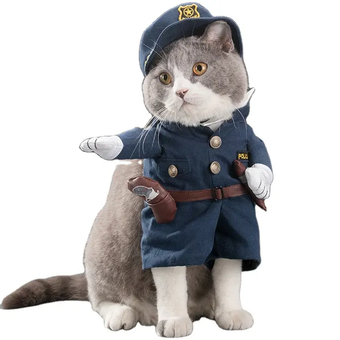 Huisdier Politieagent Kostuums Verkeer Huisdier Cop Kleding Hond Kat Uniform Voor Kostuum Partij Hond Halloween Kostuum Cosplay Outfits Met Hoed