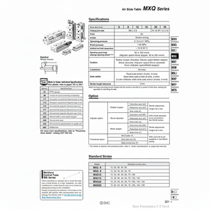 โต๊ะสไลด์ลม MXQ8-30AS ควบคุมด้วยระบบนิวเมติกส์ SMC - Product Image 1