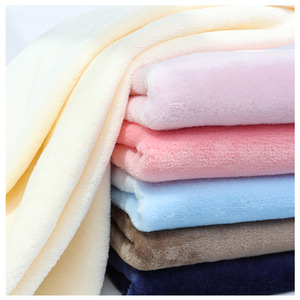 Nuevo Estilo 100% Poliéster Teñido Color Sólido Suave y Cálido Tela de Franela de Doble Cara de Felpa de Coral para Ropa de Cama - Product Image 1