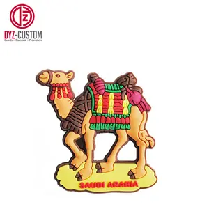 Yumuşak Pvc buzdolabı mıknatısı suudi arabistan turistik hediyelik eşya buzdolabı mıknatısları deve şekli 3d orta Modern buzdolabı mıknatısları satılık 30g