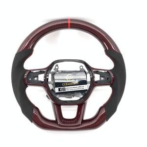 Volante de Fibra de Carbono Personalizado CCExcellent para la 11ª Generación, Tipo Deportivo, Fibra de Carbono Negra y Roja - Product Image 1