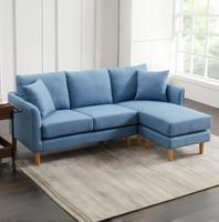 Canapé d'angle en tissu avec ottoman pour appartement, salon, décoration, mobilier