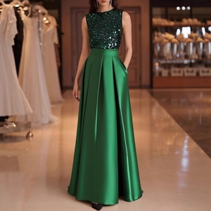 Nouvelle Robe de Soirée 2026 Style Européen et Américain pour Hôtes de Banquets, Longue, Simple, Élégante, Sans Manches, pour Soirées Dansantes - Product Image 3