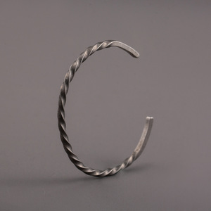 Twisted Square Line <b>Titanium</b> Steel Open Bracelet Unisex Jewelry 3mm For Couple Fashion Accessory - Product Image 3