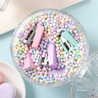 Ensemble de papeterie de bureau miniature couleur macaron personnalisé, agrafeuse et pince à papier, cadeau d'entreprise en gros