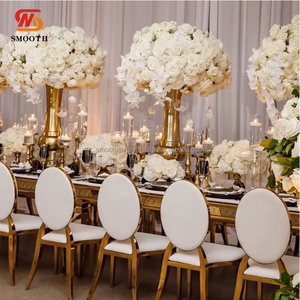 Smooth New Design Factory Price Golden Stainless Steel <b>Large</b> Flower Stand Wedding Center Decoration <b>For</b> Event - Product Image 1