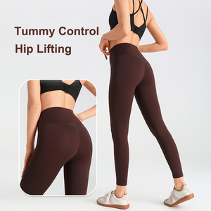 高弹力女式高腰提臀裤跑步健身锻炼运动短裤瑜伽打底裤氨纶涤纶混纺 - Product Image 2