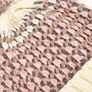 Bonnet tricoté chaud d'hiver personnalisé pour femmes bonnet en chenille rose en fil de coton à la mode pour le voyage, vente en gros - Product Image 6