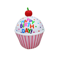 Fournitures de fête d'anniversaire en gros d'usine Gonflables de gâteau cadeau exquis avec décoration gonflable d'anniversaire personnalisée à lumière LED
