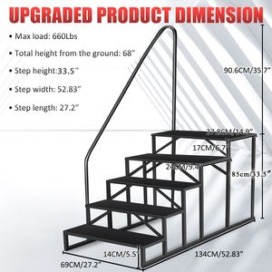 Escalones portátiles de metal de 3 peldaños DB RV para exteriores, para autocaravanas, camiones, jacuzzis, montaje lateral, impermeables - Product Image 3