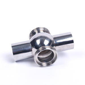 Vanne de contrôle à visière sphérique à quatre voies à installation rapide, en acier inoxydable, pour tuyaux sanitaires, vanne de contrôle à visière sphérique à passage direct - Product Image 5