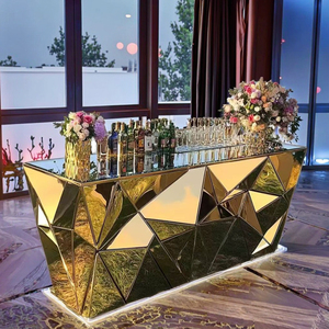 Nuevo diseño de muebles de mostrador de barra de oro para bodas, mesas de Hotel Buffet para eventos altos, muebles comerciales - Product Image 3