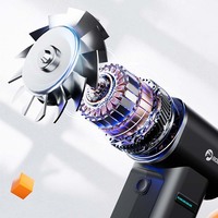 Ventilateur souffleur portable haute vitesse à moteur brushless, rechargeable par USB, grande turbine à vent, régulation de vitesse progressive pour voiture