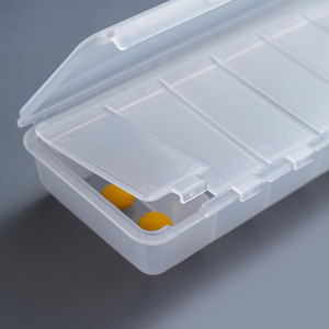 7-Day Refill Pillbox Large Capacity Portable Travel-Sized Medicine Box With Memo Pad Transparent Solid Color - Product Image 4