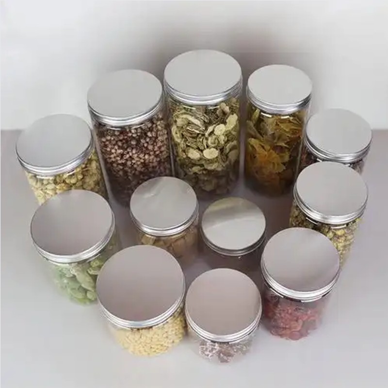 Pet Jar with Aluminum Tear Off Lid Food Drinks Empty Packaging Screw Body Glass Cans Ointment Mason Can Peanut Pet Jar