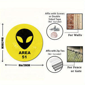 Panneau métallique rétro Area 51 Alien, ne pas entrer, arrêt, <span class=keywords><strong>impasse</strong></span>, décoration pour garage, man cave, art mural de science-fiction, affiche - Product Image 5